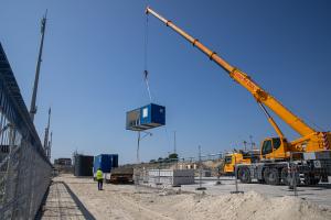Előkészületi munkák az első beton öntésére az 5. blokk területén. Fotó: Paks II. Zrt.