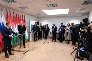 Minister of Foreign Affairs and Trade Peter Szijjarto and Alexey Likhachev, the CEO of Rosatom met in Paks on 14 November 2023. Photo: Paks II. Ltd.