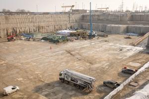 Levelling concrete construction and reinforced concrete mesh installation in the excavation pit of Unit 5 on 19 January 2026. Photo: Paks II. Ltd.